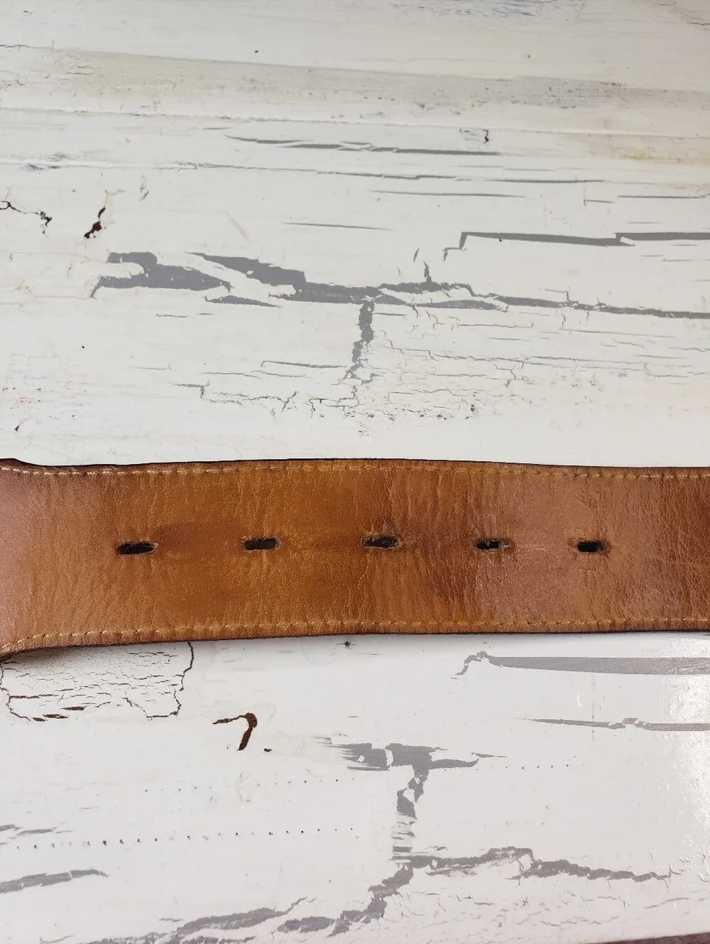 Justin Ostrich & Calfskin Leather Belt in Mustard Tan - Men's or Women's size 36
